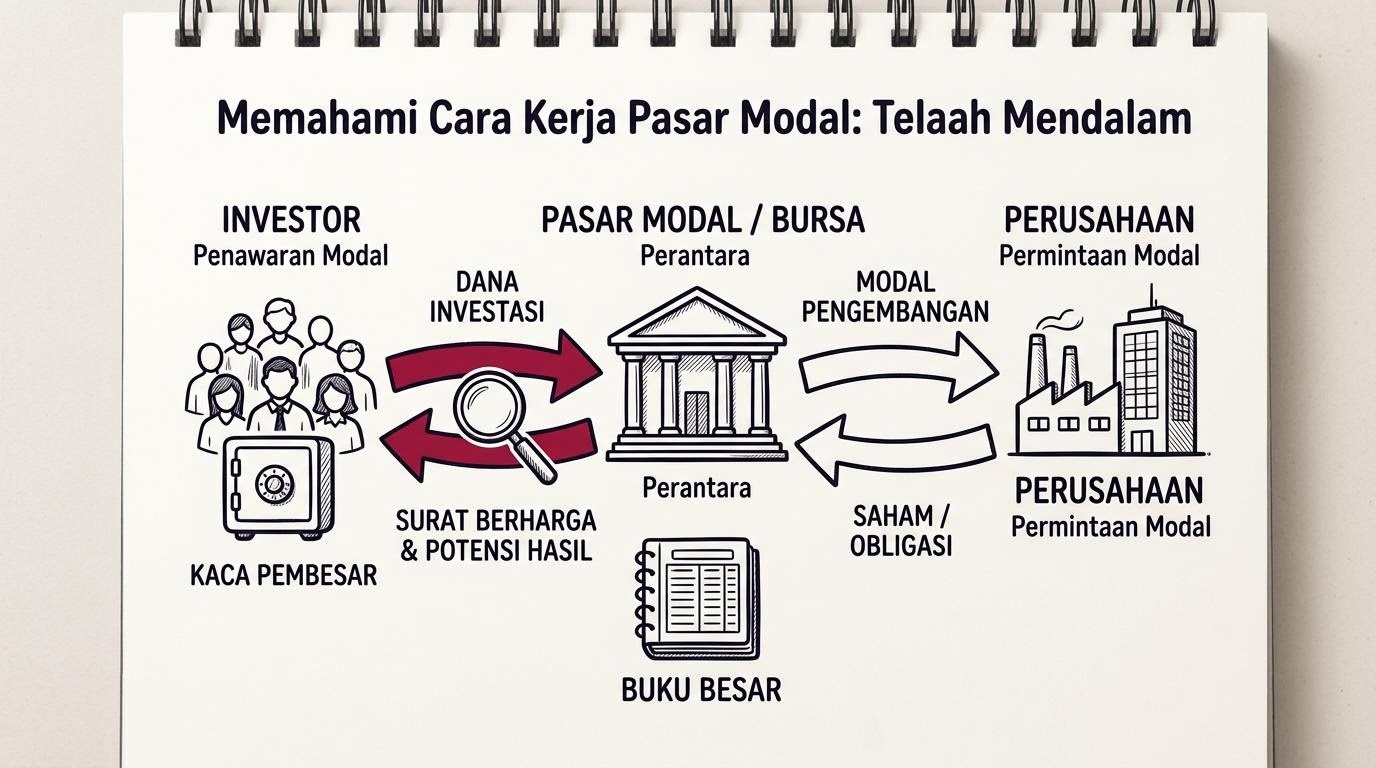 Diagram konseptual cara kerja pasar modal